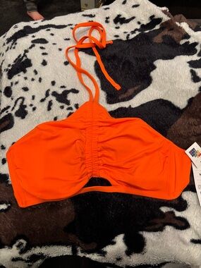 Shade & Shore Orange Halter Bikini Top